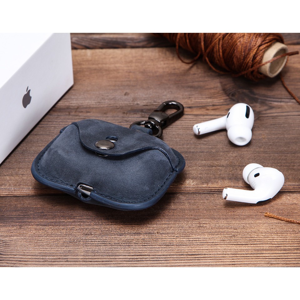 Vỏ bảo vệ hộp sạc bằng da phong cách cổ điển thích hợp cho Airpod