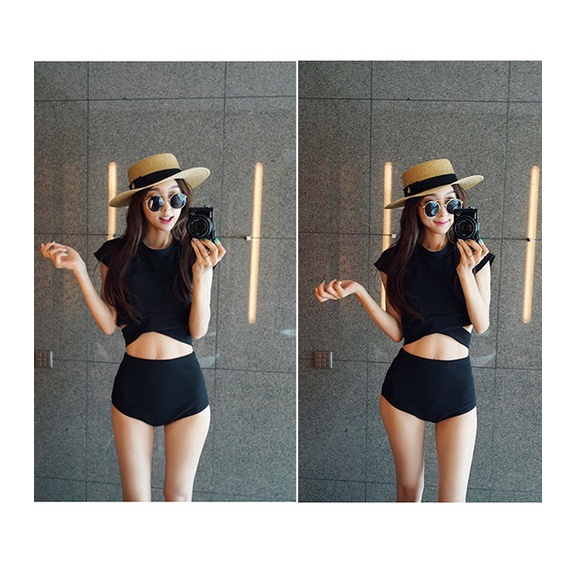 Bộ đồ bơi nữ  2 mảnh croptop thun lạnh đẹp