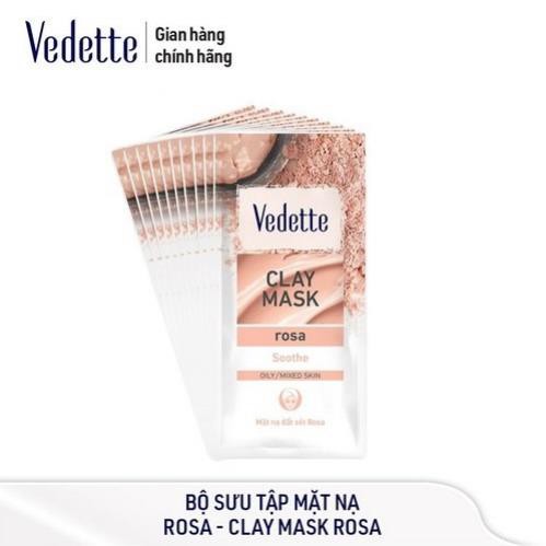 Combo 10 Mặt Nạ Đất Sét Rosa 12g VEDETTE - Hồi phục và Làm dịu da