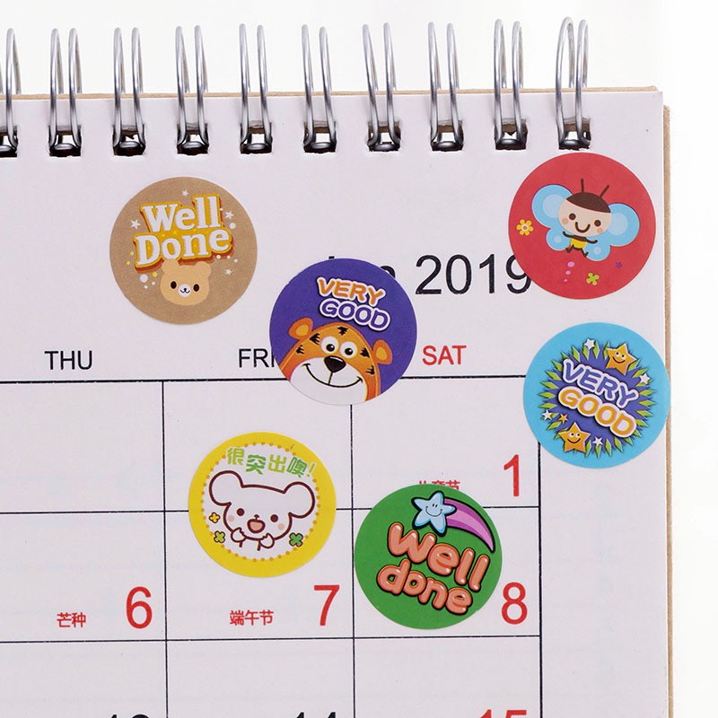 Set 10 Tấm Sticker Khen Thưởng Cho Bé Yêu Hình Mặt Cười, Ngôi Sao