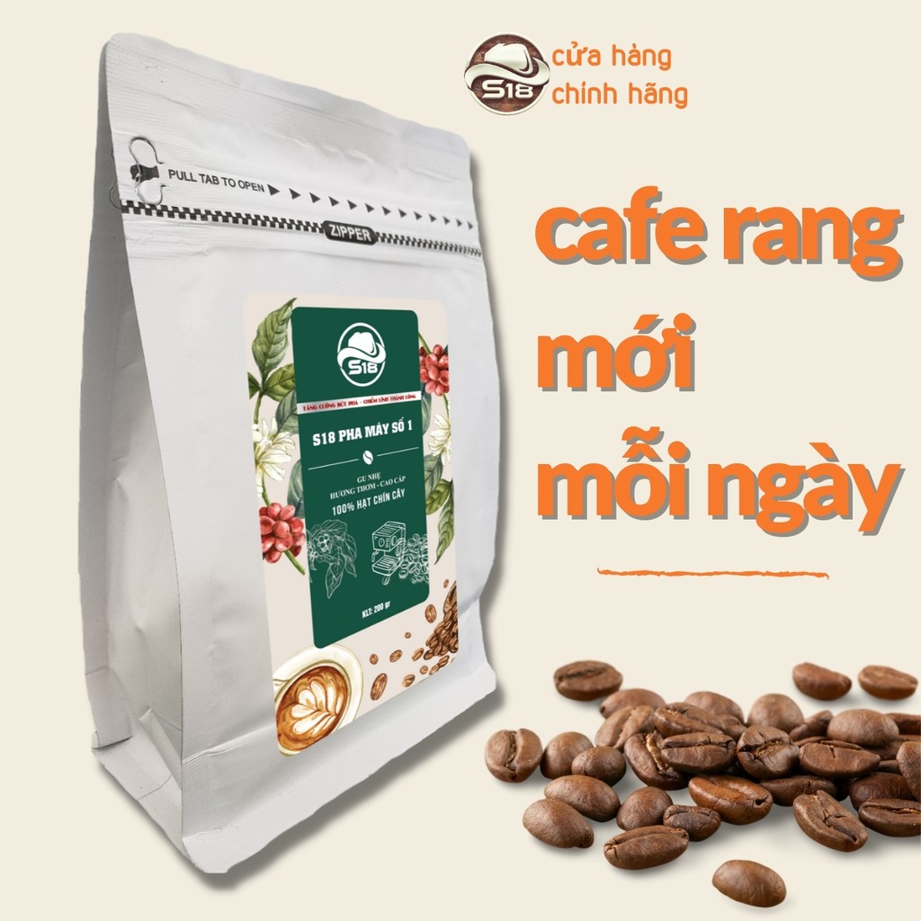 cà phê nguyên chất - pha phin, pha máy, arabica - robusta - culi - rang nguyên hạt, xay sẵn - s18 coffee