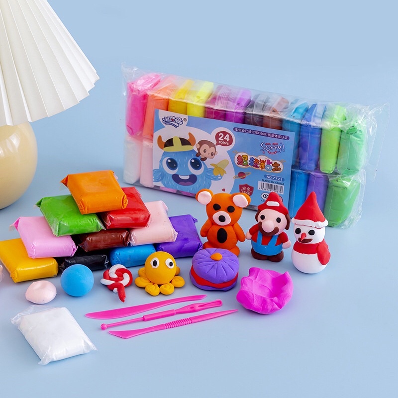 Đất nặn đất sét tự khô thành xốp nhiều màu Softclay đồ chơi an toàn cho bé CAMI KIDS