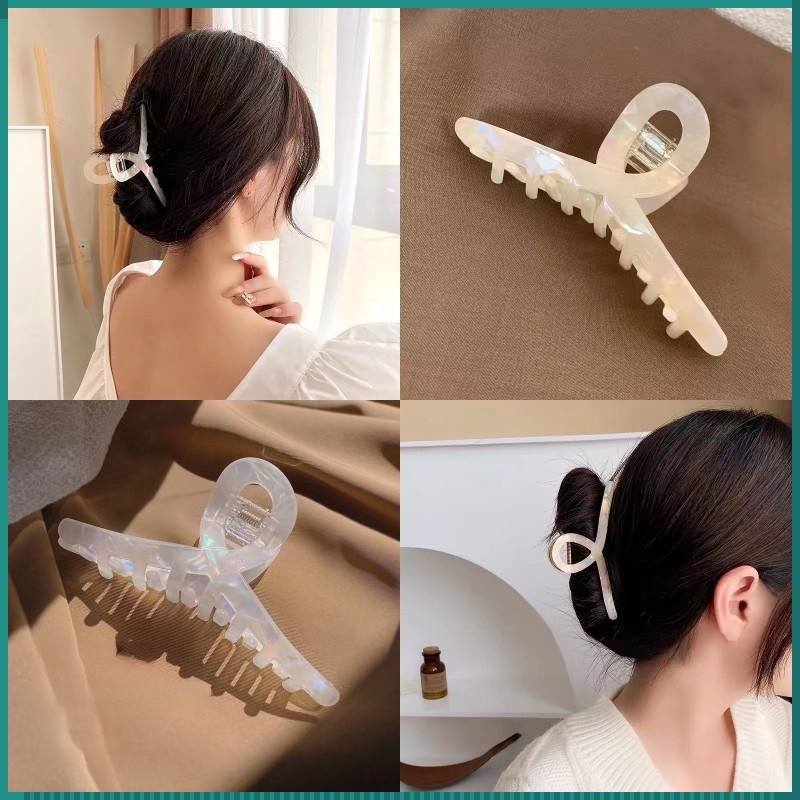 Kẹp Tóc Họa Tiết Da Báo / Cá Mập Phong Cách Retro Nhật Hàn Đơn Giản Cho Nữ