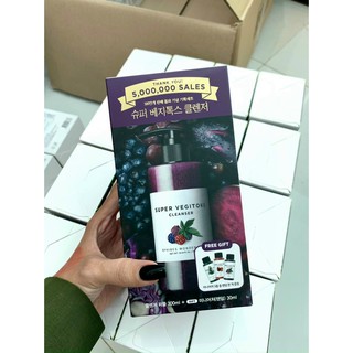 Sữa Rửa Mặt Thải Độc Rau Củ Sủi Bọt Super Vegitoks Cleanser 300ml Mẫu Mới