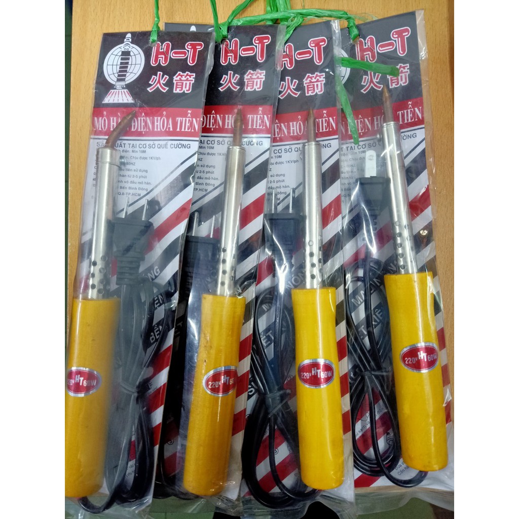 Combo mỏ hàn điện + chì hàn (cán gỗ 60W)