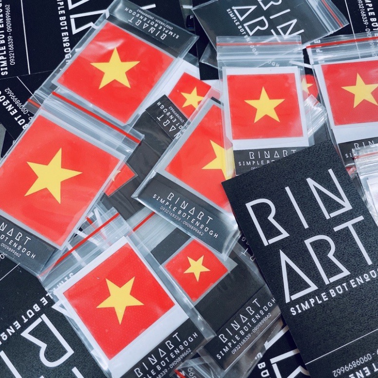 (Rẻ) Decal Logo Sticker Patch in áo ủi trực tiếp lên vải hình biểu tượng lá cờ việt nam đỏ sao vàng cao cấp chất lượng (
