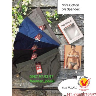 Quần lót nam freeman 6036,giá cty 69k- bán lẻ 41k quần sịp cotton 4 chiều