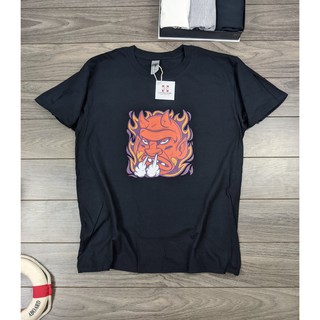Áo thun hoạt hình mặt quỷ form suông rộng kiểu dáng street style 3 màu đen, trắng, ghi
