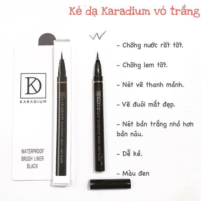Bút dạ kẻ mắt Karadium Waterproof Brush Liner Black | BigBuy360 - bigbuy360.vn