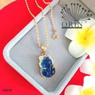Dây chuyền nữ dạng xoắn mặt tỳ hưu màu xanh lam D4216