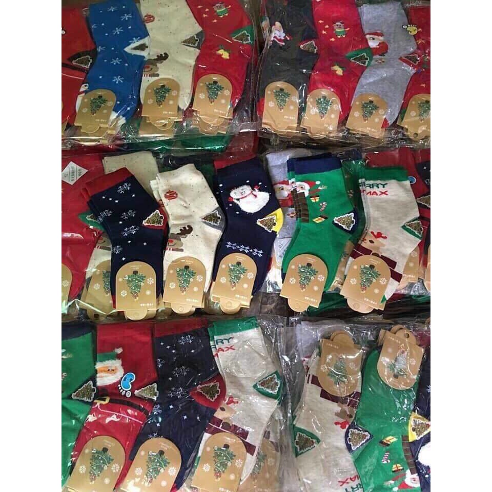 5- 10 ĐÔI TẤT CỔ CAO SIÊU ẤM CHO BÉ HÌNH noel