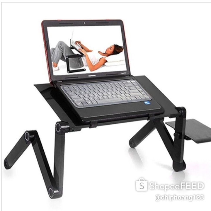 Bàn laptop đa năng quay 360 gấp gọn thông minh có 2 lỗ  thông gió và bàn để chuột | BigBuy360 - bigbuy360.vn