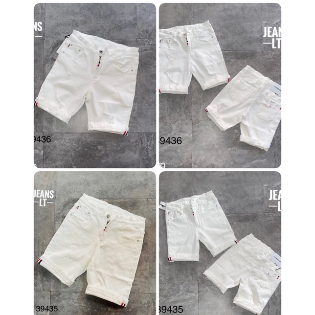 Quần Jeans Thom Nam Ngố Trắng Rách Cực Chất - Quần Ngố Trắng Thom Rách Siêu Đẹp