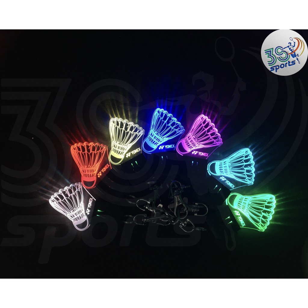 Móc chìa khoá cầu lông Yonex khắc LED 7 màu