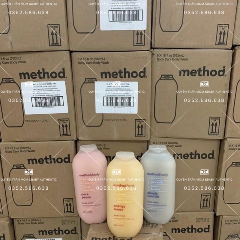 Sữa tắm Method Body Úc chai 532ml - Cam kết chuẩn auth 100%, đủ 3 mùi hương thơm