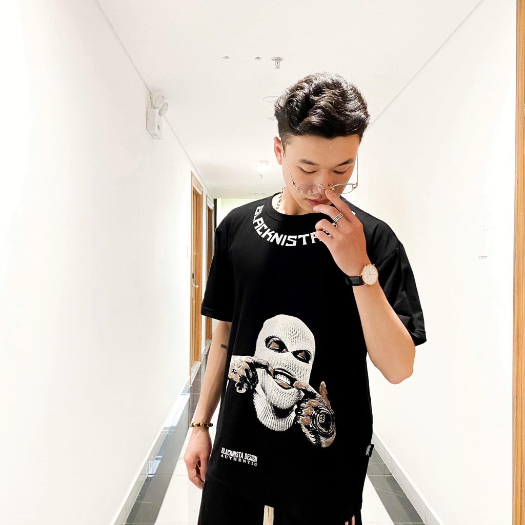 Áo thun cotton BLACKNISTAGANG , nam nữ unisex