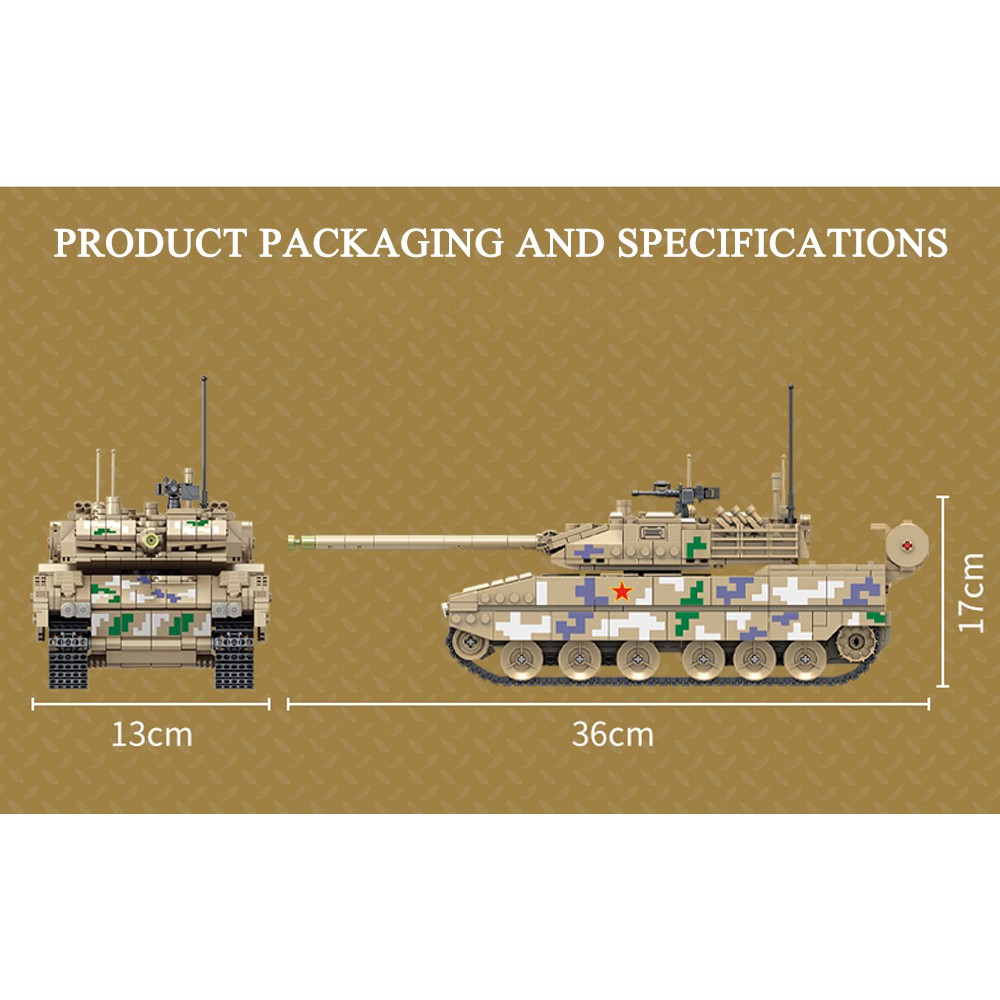 Đồ chơi Lắp ghép Mô hình Type15 Light BattleTank Xếp hình Đội Xe Tăng 639001