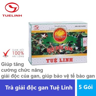 Trà giải độc gan |Tuệ Linh |Giúp giải độc của gan, bảo vệ và hạn chế tổn thương tế bào gan do rượu, hóa chất Hộp 5 gói