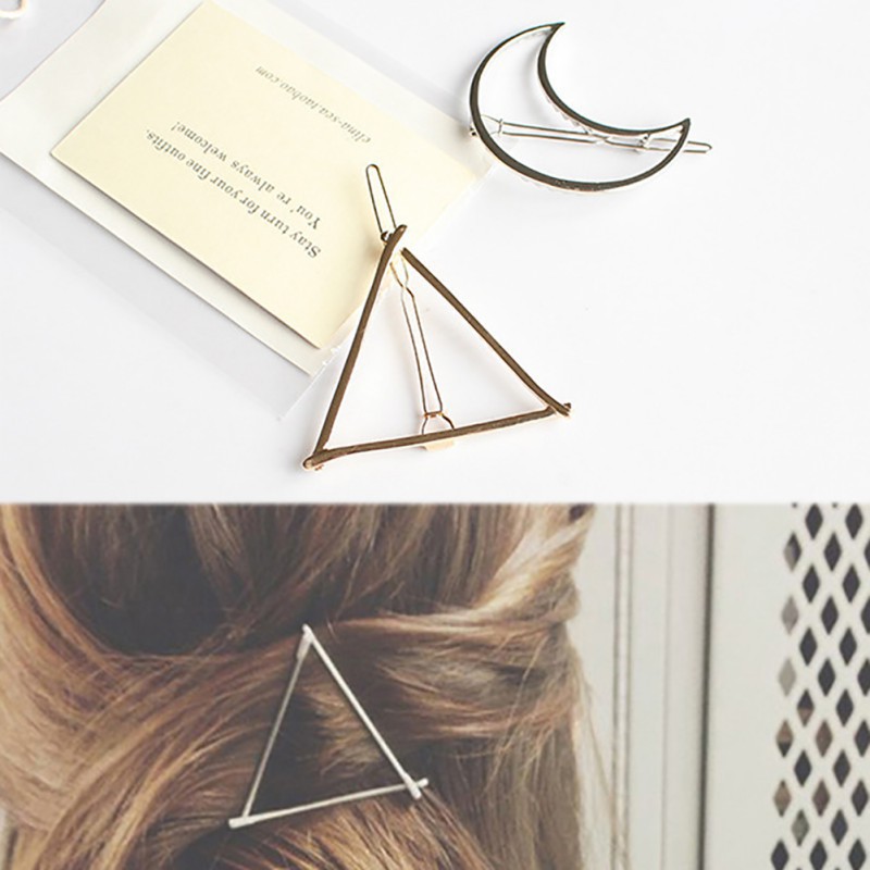 Kẹp tóc hợp kim họa tiết hình học độc đáo dành cho nữ