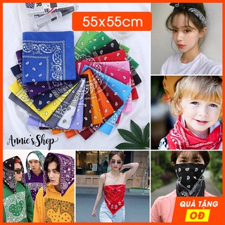 Khăn Bandana vuông 55x55 cm nam nữ phong cách Hiphop streetwear làm turban headband cá tính KH040 55 55cm 55x55cm