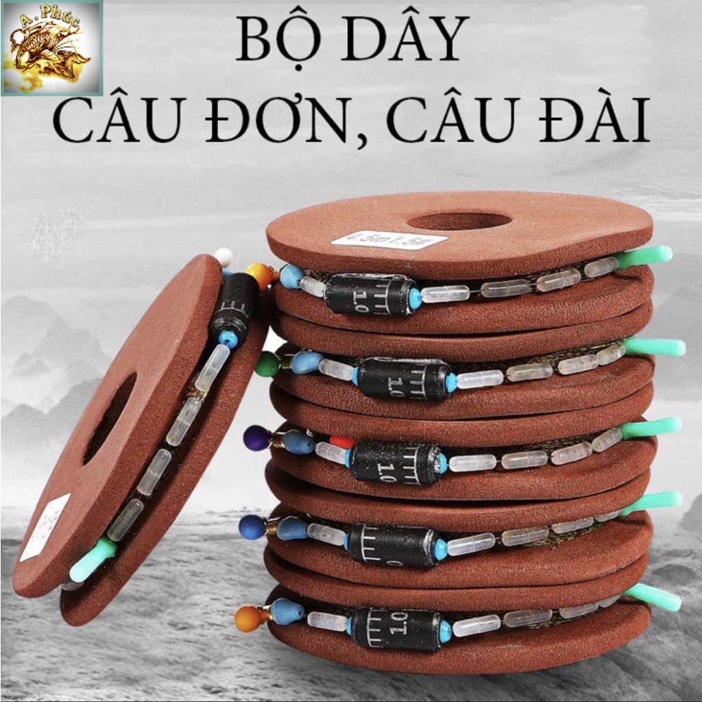 Trục Câu Đài bộ dây câu đơn , câu đài buộc sẵn Cước Tàng Hình  dài 3m6 - 7m2