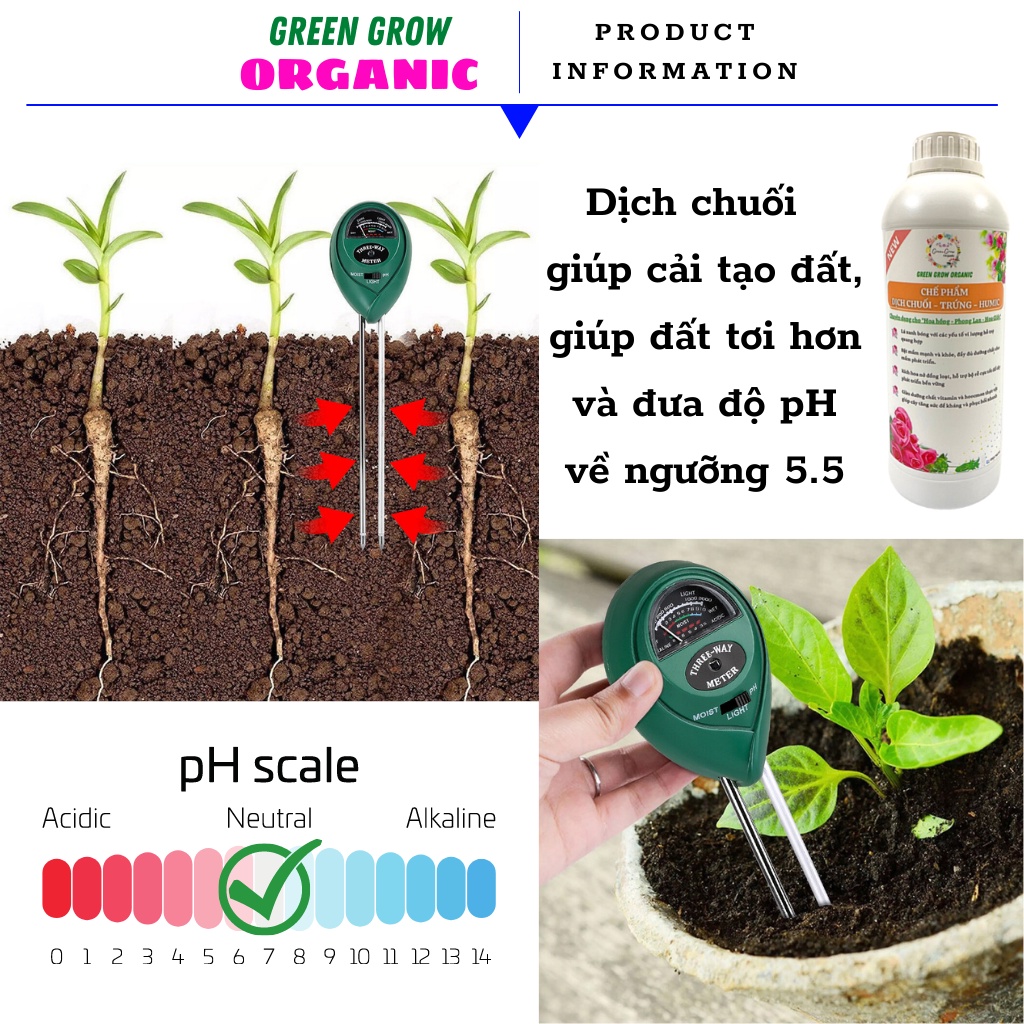 Dịch chuối trứng ủ HUMIC lên men Green Grow Organic phân bón hữu cơ kích rễ kích hoa cho hoa hồng và phong lan MS116