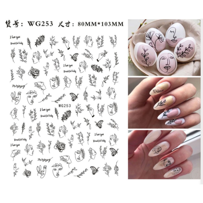 Nail Sticker Hình Chữ Dán Móng Tay Họa Tiết Mới Đẹp - Lẻ 1 Cái