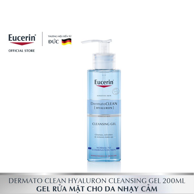 Gel rửa mặt cho da nhạy cảm Eucerin Dermato Clean Refreshing Cleansing Gel 200ml