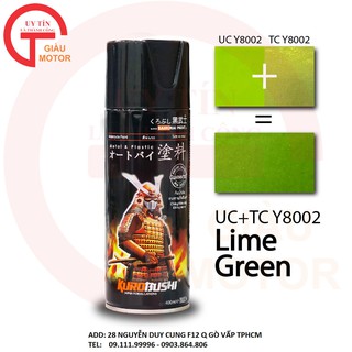 SƠN XỊT SAMURAI HỆ THỐNG MÀU 2 LỚP KAWASAKI - MÀU XANH LÁ TƯƠI UCK8002 + TCK8002