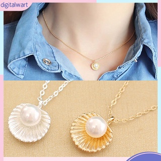Dg✌❤ Vòng cổ Mặt Hình Vỏ Sò Đính Ngọc Trai Nhân Tạo Thời Trang