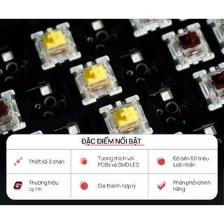 Bộ switch dành cho bàn phím cơ  Gateron Pro Silver Switch (3 pin) - bộ 35 Switch