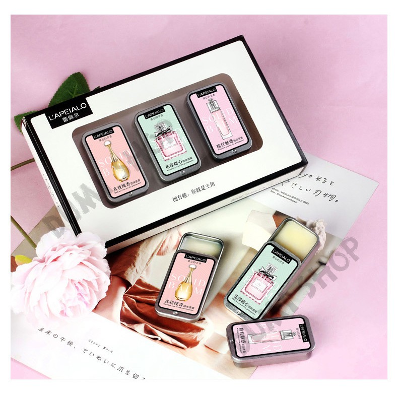 Hộp 3 nước hoa sáp LAPEIALO hàng nội địa Trung cực xịn - nước hoa khô | BigBuy360 - bigbuy360.vn