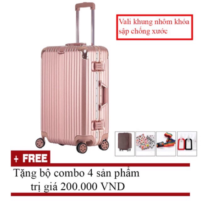 Vali  Khung Nhôm Khoá Sập siêu chống xước size 24
