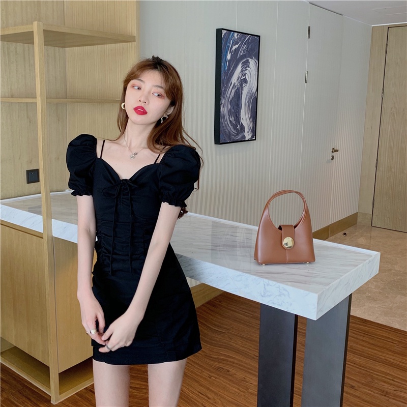 Đầm nữ PERTY cổ chữ V phong cách Hàn Quốc gợi cảm thời trang mùa hè