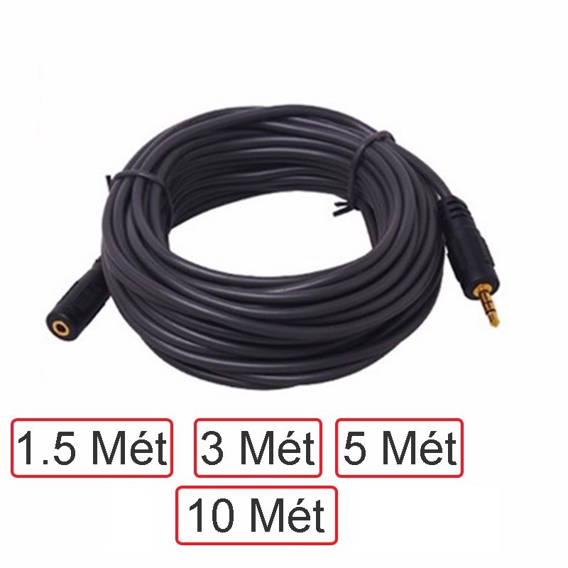 Cáp loa âm thanh nối dài 3.5mm 3 ly DTECH DT 1.5m DT 6215, 3m DT 6216 , 5m DT 6217, 10m DT 6218