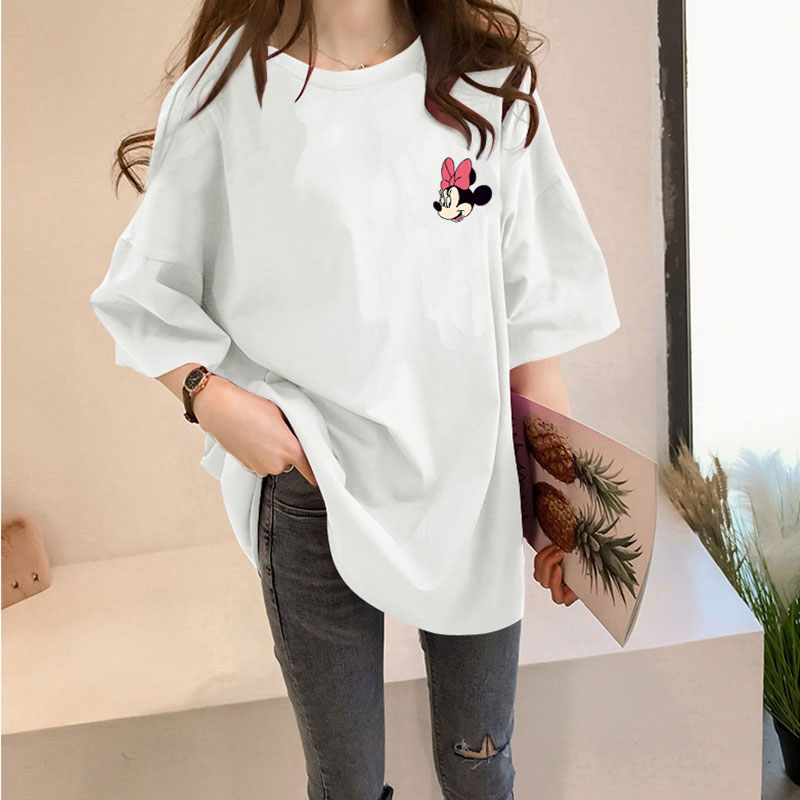 NRVP Áo Thun Nữ Form Rộng In Hình Thời Trang Hàn Quốc