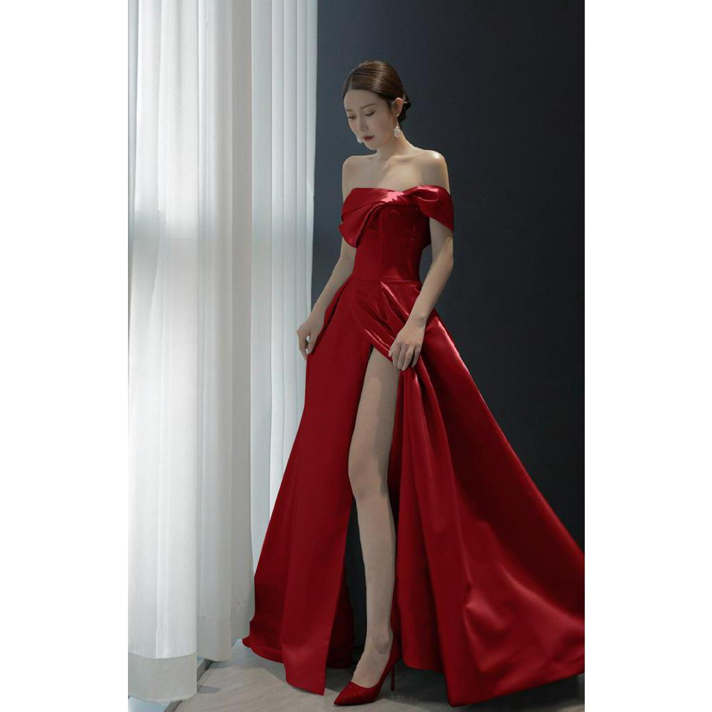 Đầm Dạ Hội Vải Satin Dáng Ôm Thanh Lịch Sang Trọng Cho Phụ Nữ