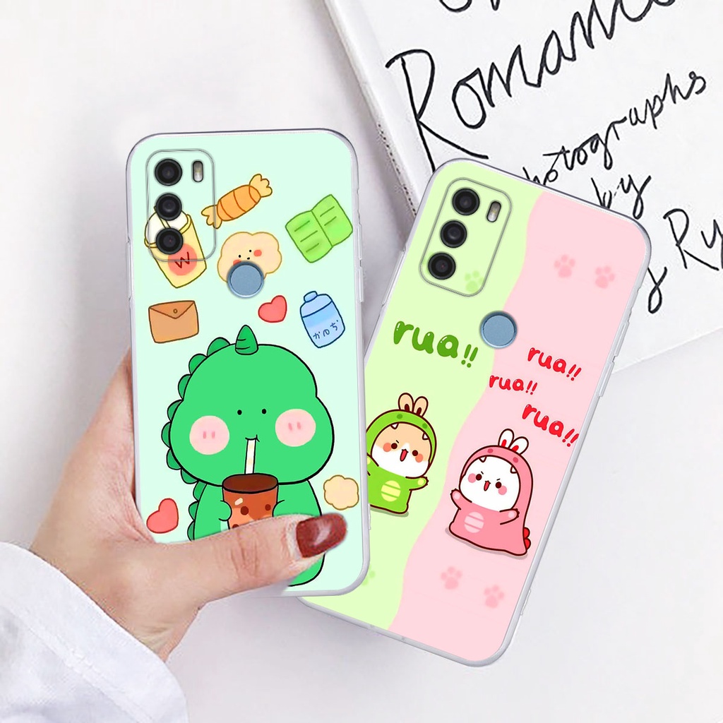 Ốp lưng Vsmart Joy 4 in hình khủng long xanh TiNo dễ thương. Vỏ điện thoại Joy 4 cao cấp