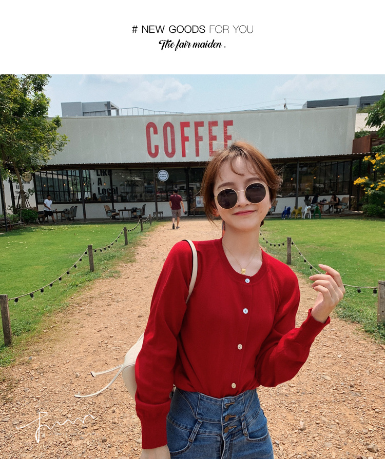 Áo Khoác Cardigan Cổ Tròn Nhiều Màu Phong Cách Hàn Quốc