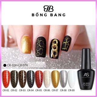 Sơn gel as sơn móng tay gel sơn nứt dùng máy hơ gel dạng nứt lạ mắt bống bang mã cr 15ml