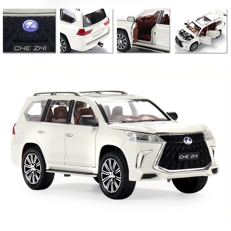 Xe Mô Hình Lexus LX570 CheZhi Tỉ Lệ 1:24 Chất Liệu Hợp Kim, Có Đèn Và Âm Thanh