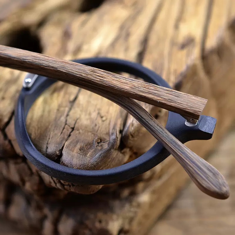 Mắt Kính Gọng Tròn Bằng Gỗ Thời Trang Cho Nam Nữ