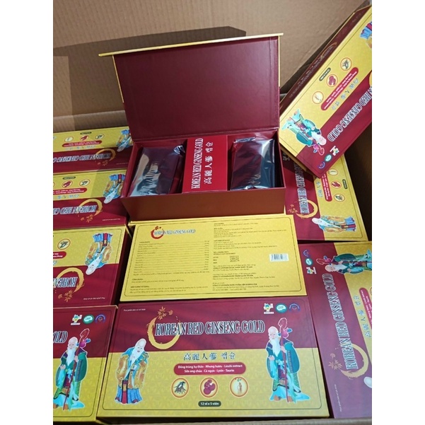 Viên bổ Korean Red Ginseng Gold giúp bồi bổ cơ thể, ăn ngủ ngon, cho người suy nhược cơ thể hộp cứng 60 viên