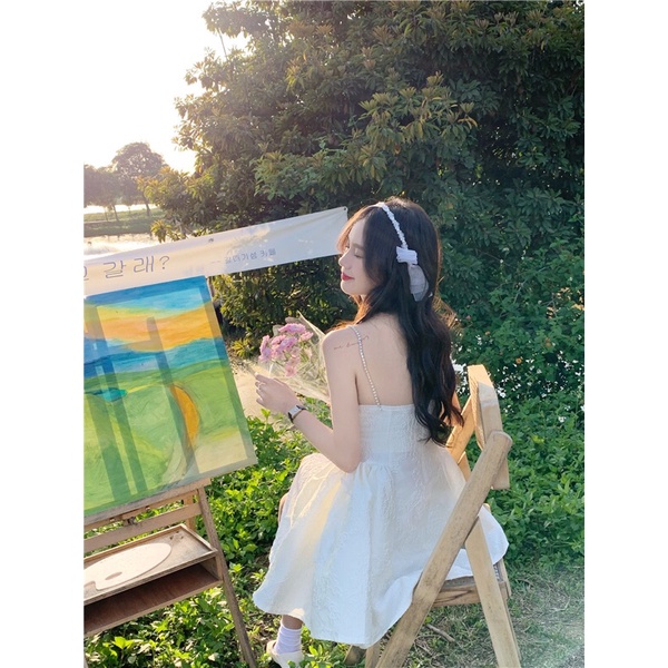 Đầm 2 dây dáng xoè. Váy 2 dây chất gấm tafta siêu sang chảnh cho các buổi tiệc phong cách nữ tính