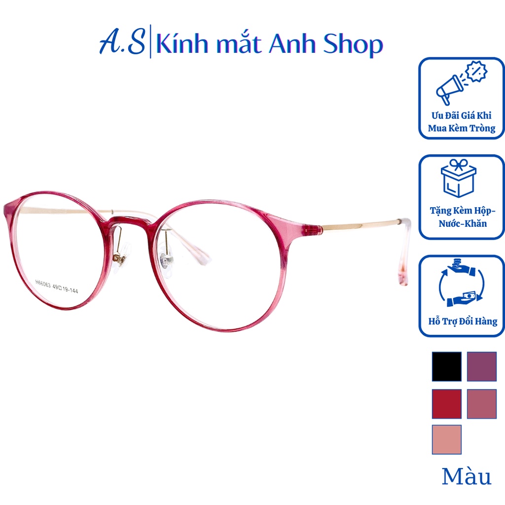 Kính tròn nhựa dẻo mảnh thời trang nhẹ nhàng thanh lịch nhiều màu sắc ạ 66063