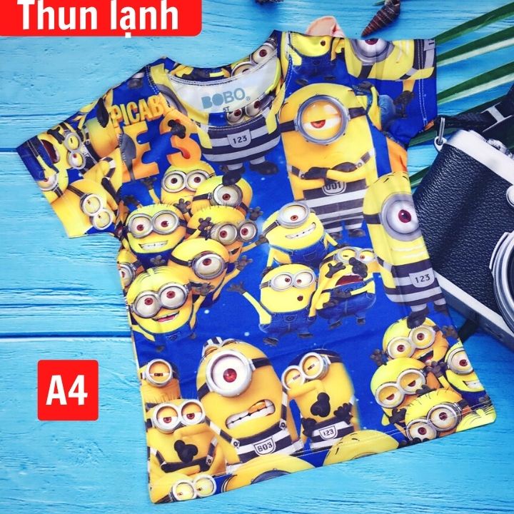 Áo thun bé trai MINION 9-24kg. Chất thun cotton in 3d sắc nét. Giặt không vỡ hình - Tomchuakids