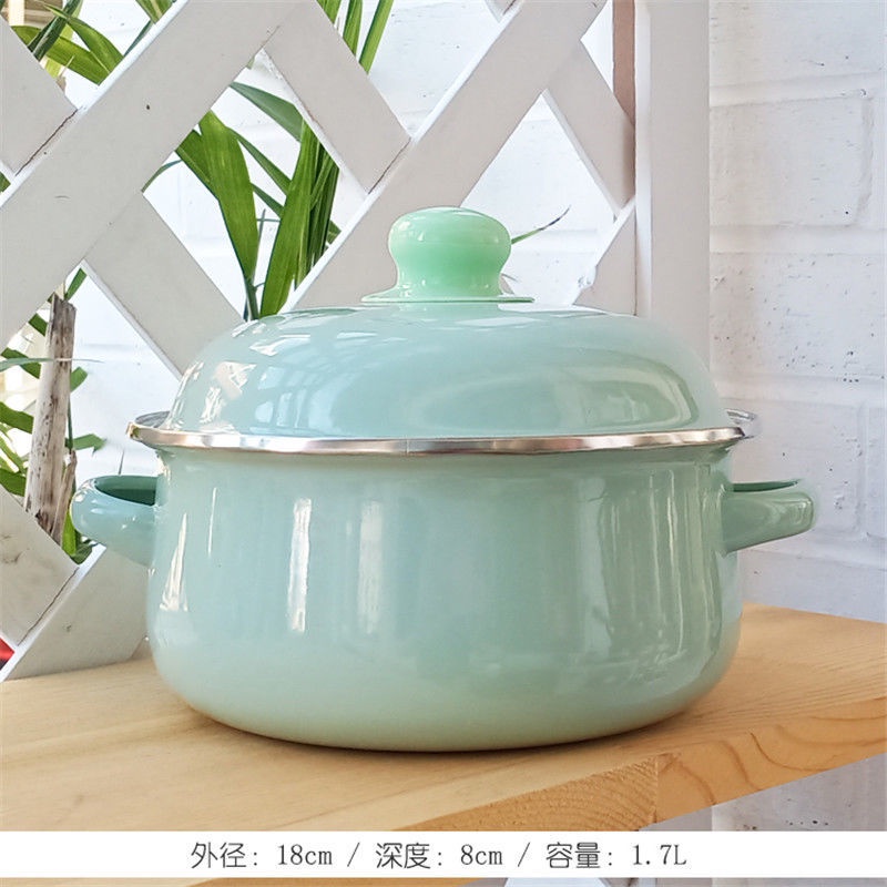 Nồi nấu súp/lẩu/mì mini bằng gốm dày có tay cầm sử dụng tiện lợi