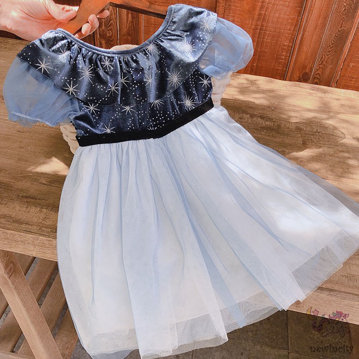 Đầm Công Chúa Phối Ren Dễ Thương Cho Bé Gái