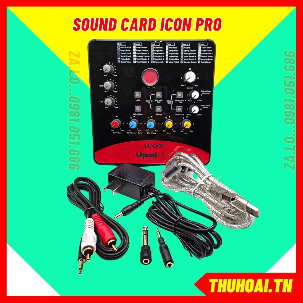 Bộ combo mic thu âm hát livestream sound card icon upod pro và mic takstar pc k200 bh 1 năm thu âm máy tính điện thoại