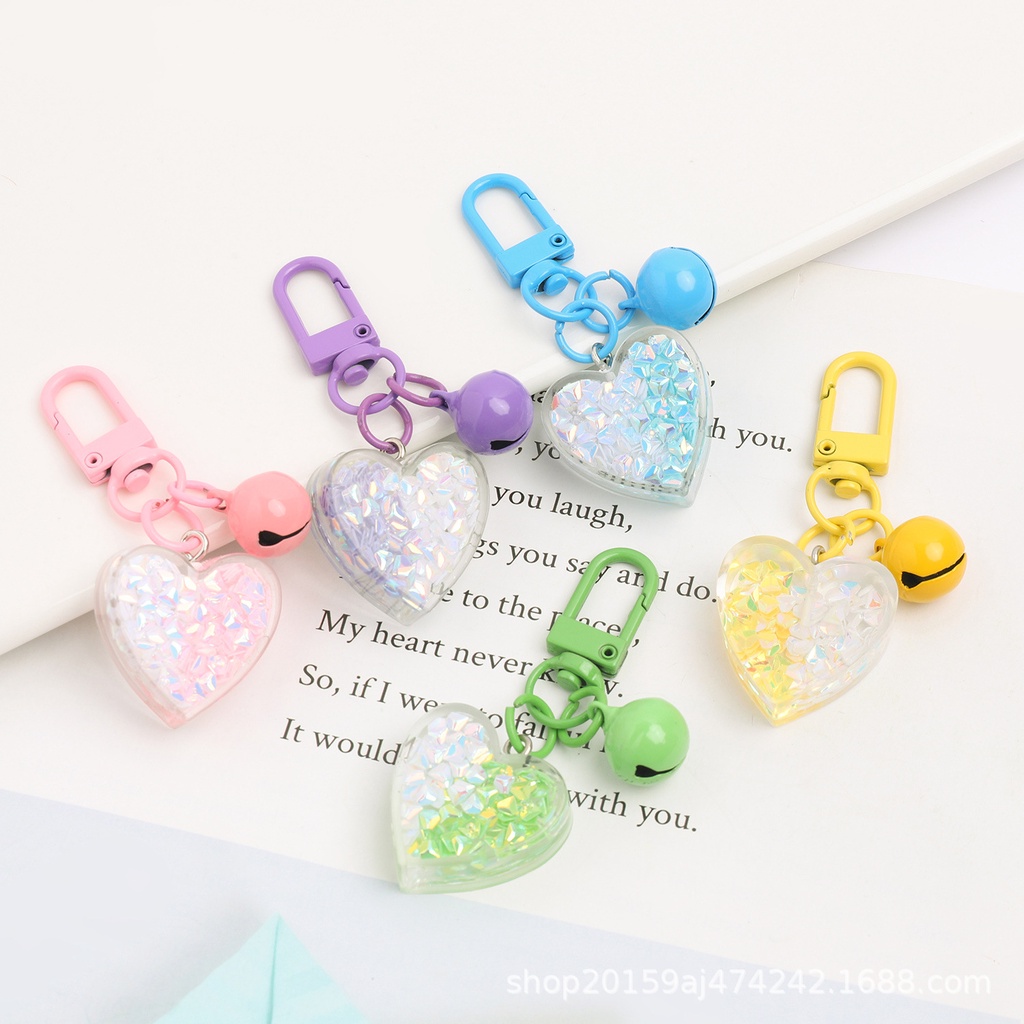 Mới Móc Khóa Hình Chuông Trái Tim Nhỏ Xinh Trang Trí Tai Nghe